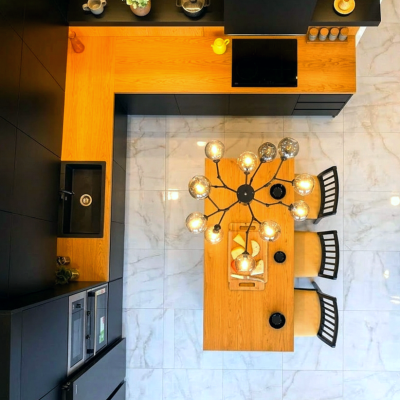 modern black & oak kitchen